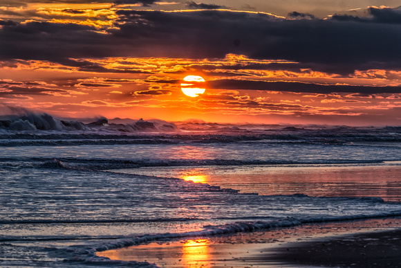 Fire Island Sunset Over the Surf 1-12-14